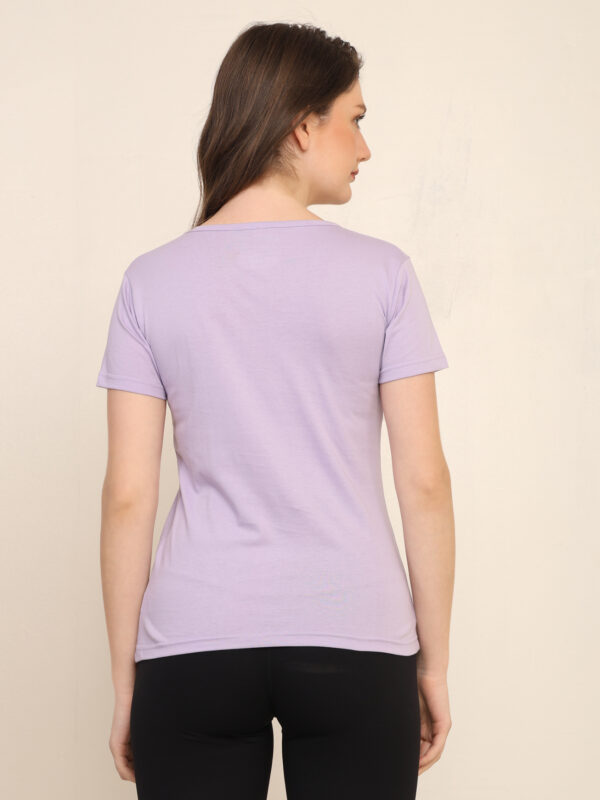 Absqura Solid Women Lavender T-Shirt