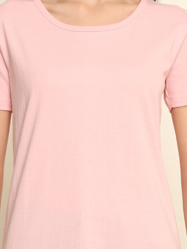 Absqura Solid Women Light Baby Pink T-Shirt