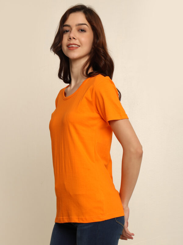 Absqura Solid Women Orange T-Shirt
