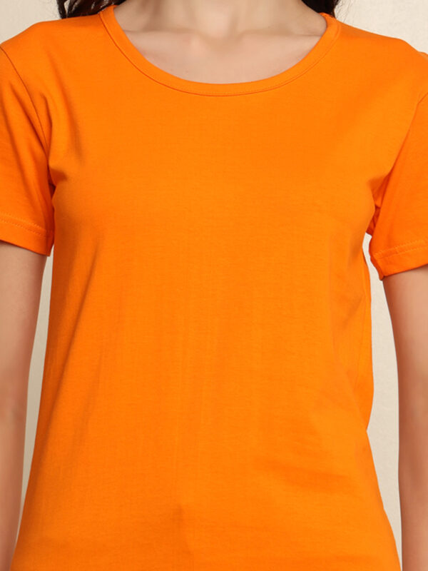 Absqura Solid Women Orange T-Shirt