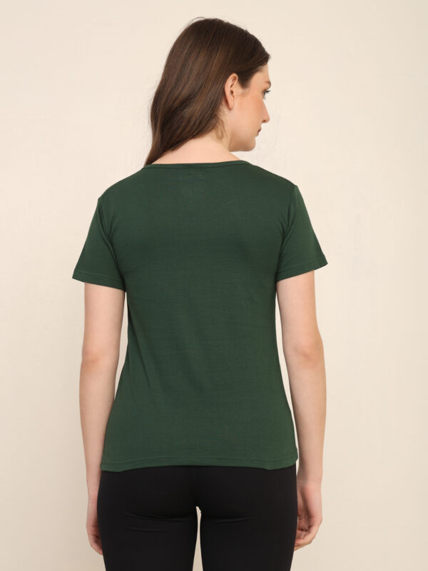 Absqura Solid Women Bottle Green T-Shirt