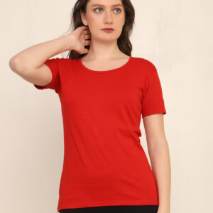 Absqura Solid Women Red T-Shirt