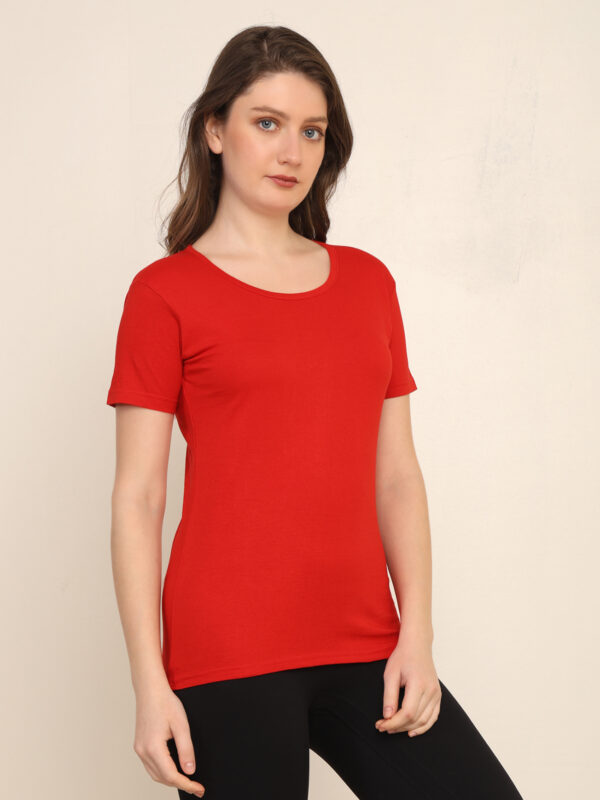 Absqura Solid Women Red T-Shirt