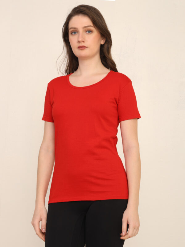 Absqura Solid Women Red T-Shirt