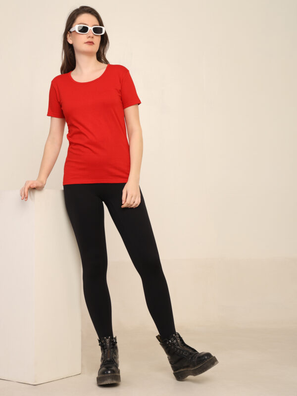 Absqura Solid Women Red T-Shirt