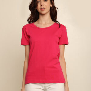 Absqura Solid Women Pink T-Shirt