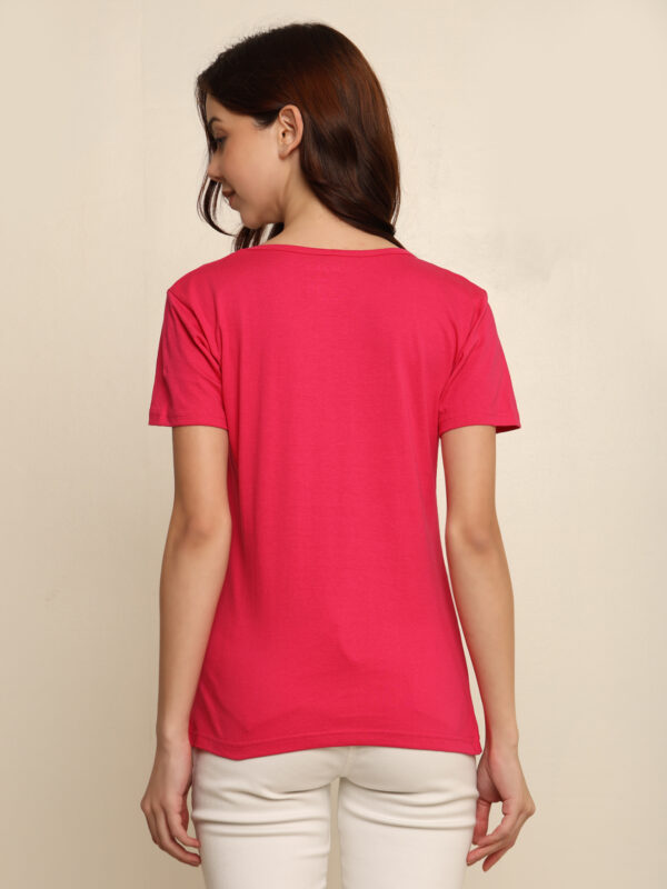Absqura Solid Women Pink T-Shirt