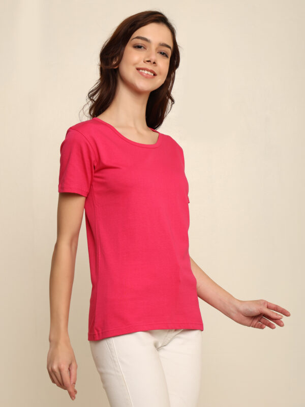 Absqura Solid Women Pink T-Shirt