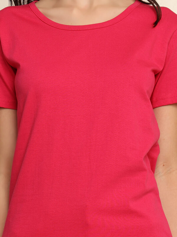 Absqura Solid Women Pink T-Shirt