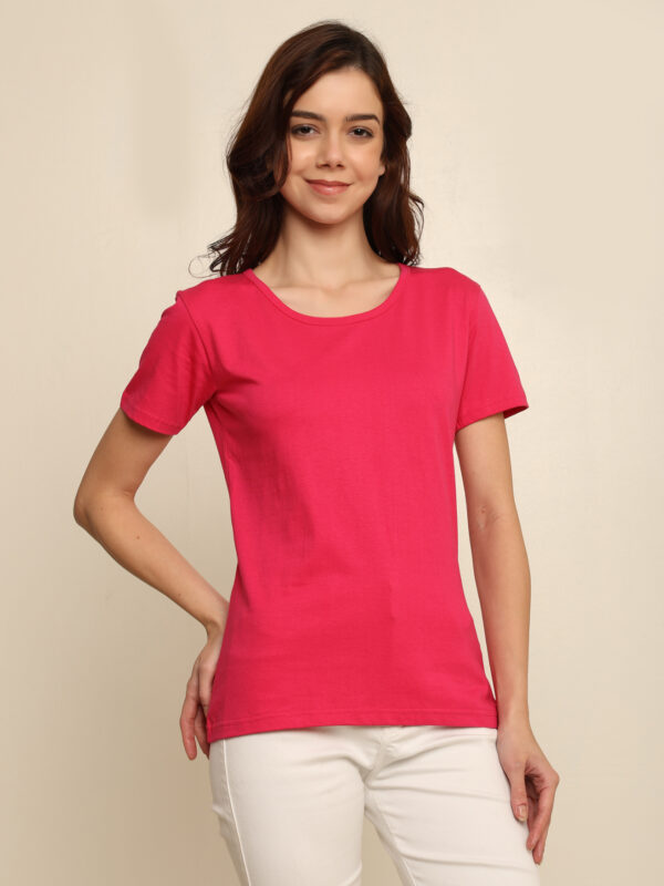Absqura Solid Women Pink T-Shirt