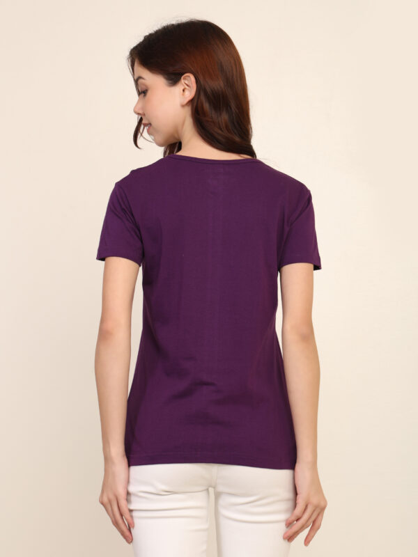 Absqura Solid Women Purple T-Shirt