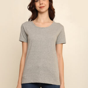 Absqura Solid Women Grey T-Shirt
