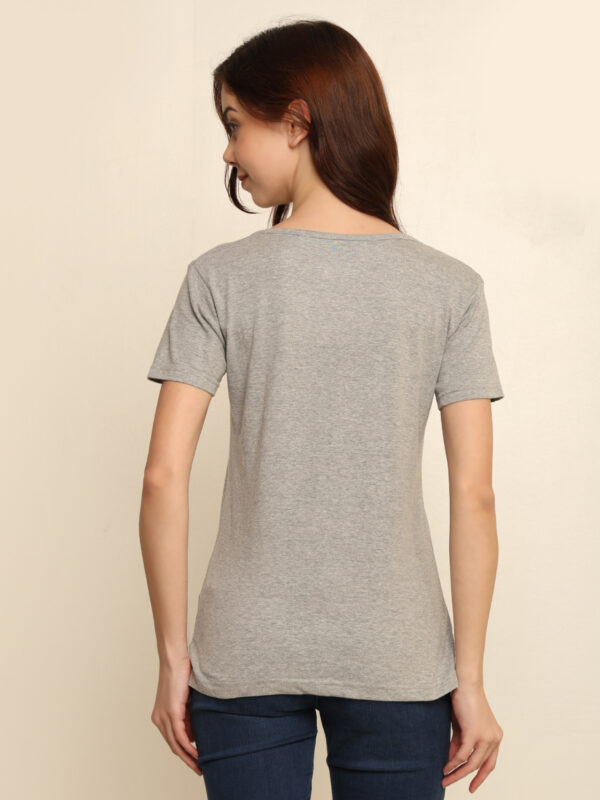 Absqura Solid Women Grey T-Shirt