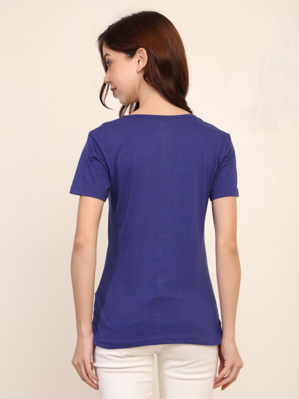 Absqura Solid Women Royal Blue T-Shirt