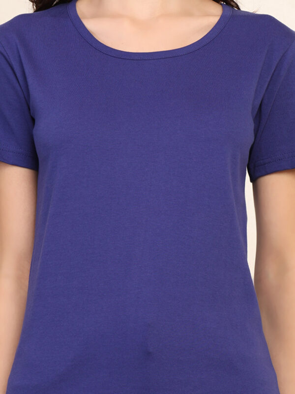 Absqura Solid Women Royal Blue T-Shirt