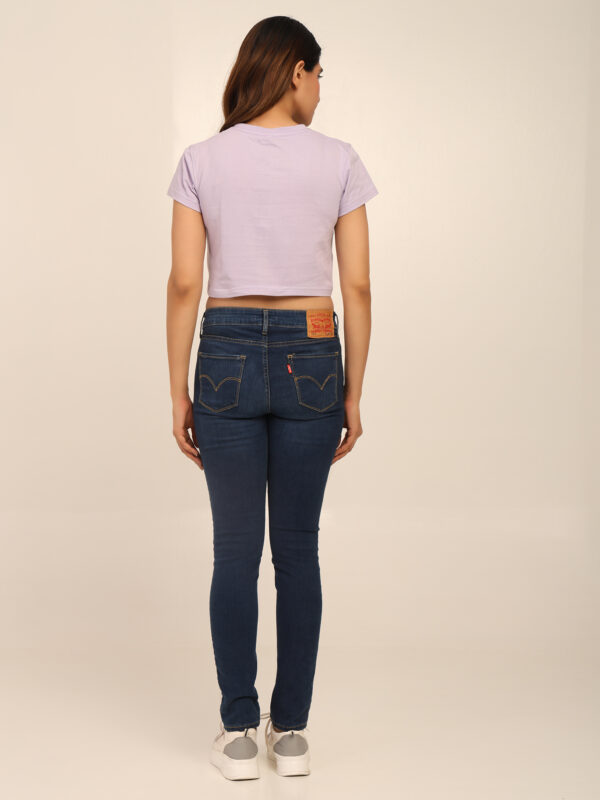 Absqura Solid Women Lavender Crop Top